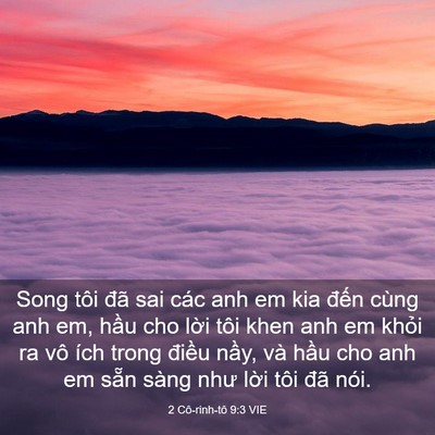 Picture 03 - 2 Cô-rinh-tô 9:3 VIE - Song tôi đã sai các anh em kia đến cùng - Bible Verse Picture
