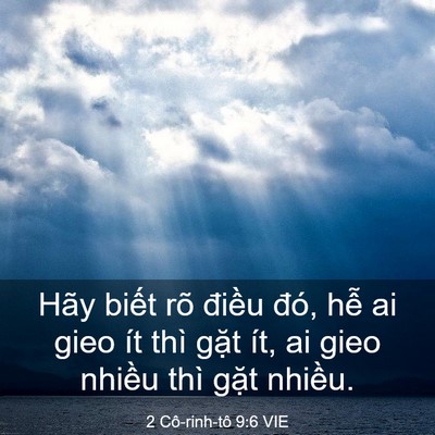 Picture 03 - 2 Cô-rinh-tô 9:6 VIE - Hãy biết rõ điều đó, hễ ai gieo ít - Bible Verse Picture