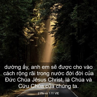 Picture 03 - 2 Phi-rơ 1:11 VIE - dường ấy, anh em sẽ được cho vào - Bible Verse Picture