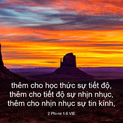 Picture 03 - 2 Phi-rơ 1:6 VIE - thêm cho học thức sự tiết độ, thêm - Bible Verse Picture