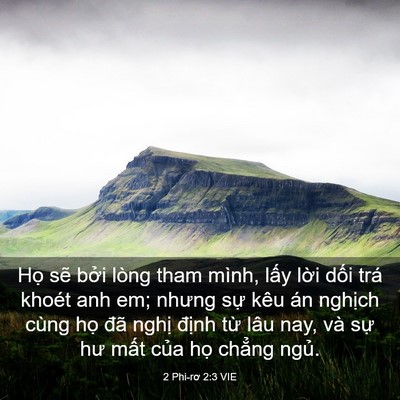Picture 03 - 2 Phi-rơ 2:3 VIE - Họ sẽ bởi lòng tham mình, lấy lời - Bible Verse Picture
