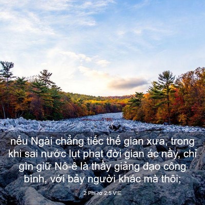 Picture 03 - 2 Phi-rơ 2:5 VIE - nếu Ngài chẳng tiếc thế gian xưa, trong - Bible Verse Picture