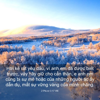 Picture 03 - 2 Phi-rơ 3:17 VIE - Hỡi kẻ rất yêu dấu, vì anh em đã - Bible Verse Picture