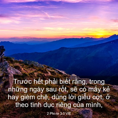Picture 03 - 2 Phi-rơ 3:3 VIE - Trước hết phải biết rằng, trong - Bible Verse Picture