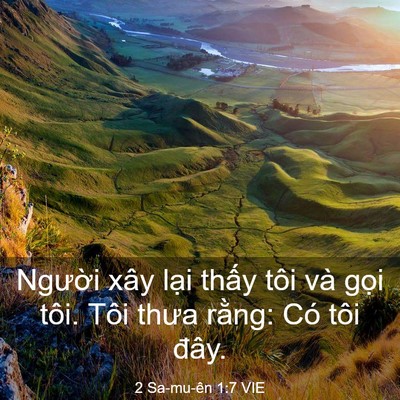 Picture 03 - 2 Sa-mu-ên 1:7 VIE - Người xây lại thấy tôi và gọi tôi. - Bible Verse Picture