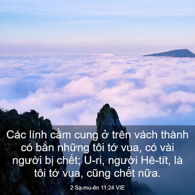 Picture 03 - 2 Sa-mu-ên 11:24 VIE - Các lính cầm cung ở trên vách thành có - Bible Verse Picture