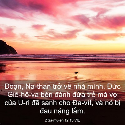 Picture 03 - 2 Sa-mu-ên 12:15 VIE - Đoạn, Na-than trở về nhà mình. Đức - Bible Verse Picture