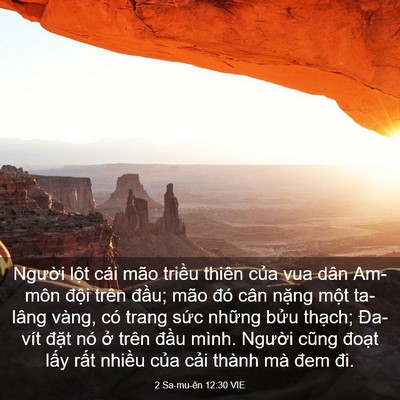 Picture 03 - 2 Sa-mu-ên 12:30 VIE - Người lột cái mão triều thiên của vua - Bible Verse Picture