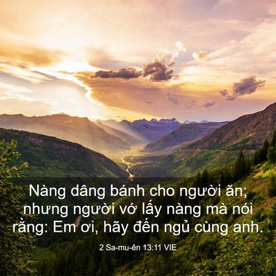 Picture 03 - 2 Sa-mu-ên 13:11 VIE - Nàng dâng bánh cho người ăn; nhưng - Bible Verse Picture