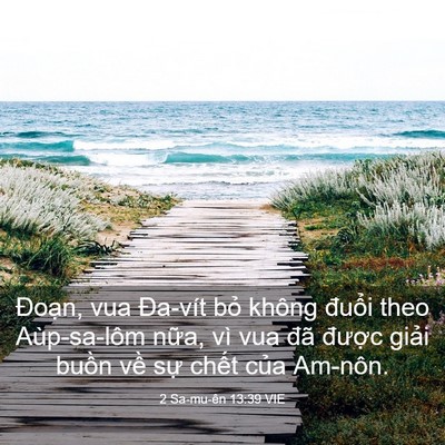 Picture 03 - 2 Sa-mu-ên 13:39 VIE - Đoạn, vua Đa-vít bỏ không đuổi theo - Bible Verse Picture