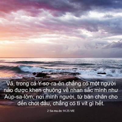 Picture 03 - 2 Sa-mu-ên 14:25 VIE - Vả, trong cả Y-sơ-ra-ên chẳng có một - Bible Verse Picture