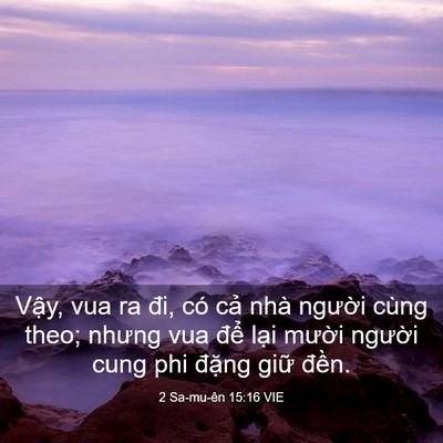 Picture 03 - 2 Sa-mu-ên 15:16 VIE - Vậy, vua ra đi, có cả nhà người cùng - Bible Verse Picture