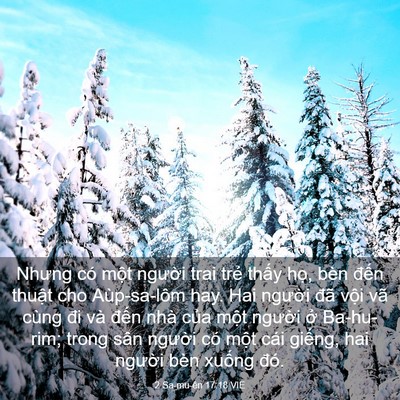 Picture 03 - 2 Sa-mu-ên 17:18 VIE - Nhưng có một người trai trẻ thấy họ, - Bible Verse Picture