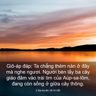 Picture 03 - 2 Sa-mu-ên 18:14 VIE - Giô-áp đáp: Ta chẳng thèm nán ở đây - Bible Verse Picture