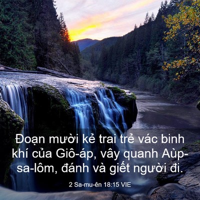 Picture 03 - 2 Sa-mu-ên 18:15 VIE - Đoạn mười kẻ trai trẻ vác binh khí - Bible Verse Picture