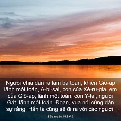 Picture 03 - 2 Sa-mu-ên 18:2 VIE - Người chia dân ra làm ba toán, khiến - Bible Verse Picture