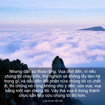 Picture 03 - 2 Sa-mu-ên 18:3 VIE - Nhưng dân sự thưa rằng: Vua chớ đến, - Bible Verse Picture