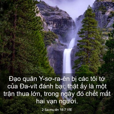 Picture 03 - 2 Sa-mu-ên 18:7 VIE - Đạo quân Y-sơ-ra-ên bị các tôi tớ - Bible Verse Picture