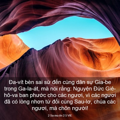 Picture 03 - 2 Sa-mu-ên 2:5 VIE - Đa-vít bèn sai sứ đến cùng dân sự - Bible Verse Picture