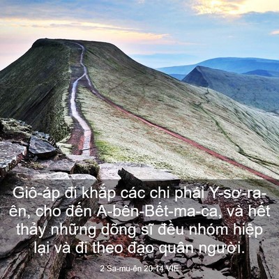 Picture 03 - 2 Sa-mu-ên 20:14 VIE - Giô-áp đi khắp các chi phái Y-sơ-ra-ên, - Bible Verse Picture