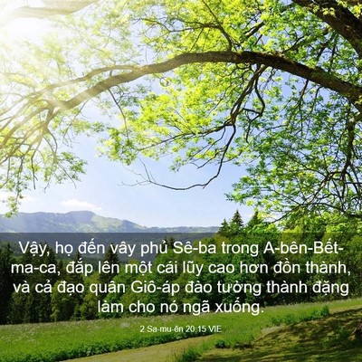 Picture 03 - 2 Sa-mu-ên 20:15 VIE - Vậy, họ đến vây phủ Sê-ba trong - Bible Verse Picture