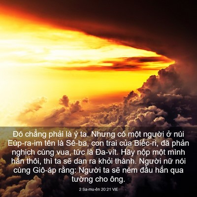 Picture 03 - 2 Sa-mu-ên 20:21 VIE - Đó chẳng phải là ý ta. Nhưng có một - Bible Verse Picture