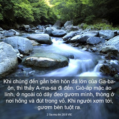 Picture 03 - 2 Sa-mu-ên 20:8 VIE - Khi chúng đến gần bên hòn đá lớn - Bible Verse Picture