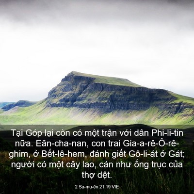 Picture 03 - 2 Sa-mu-ên 21:19 VIE - Tại Góp lại còn có một trận với dân - Bible Verse Picture