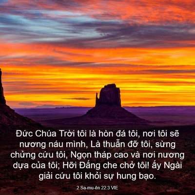 Picture 03 - 2 Sa-mu-ên 22:3 VIE - Đức Chúa Trời tôi là hòn đá tôi, nơi - Bible Verse Picture