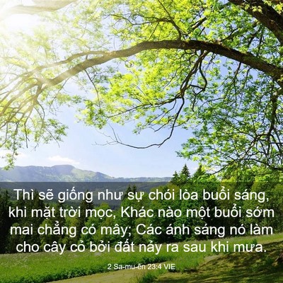 Picture 03 - 2 Sa-mu-ên 23:4 VIE - Thì sẽ giống như sự chói lòa buổi - Bible Verse Picture