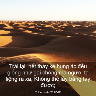 Picture 03 - 2 Sa-mu-ên 23:6 VIE - Trái lại, hết thảy kẻ hung ác đều - Bible Verse Picture
