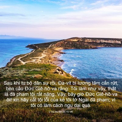 Picture 03 - 2 Sa-mu-ên 24:10 VIE - Sau khi tu bộ dân sự rồi, Đa-vít bị - Bible Verse Picture