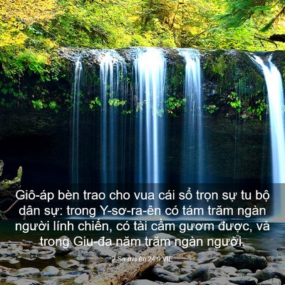 Picture 03 - 2 Sa-mu-ên 24:9 VIE - Giô-áp bèn trao cho vua cái sổ trọn sự - Bible Verse Picture