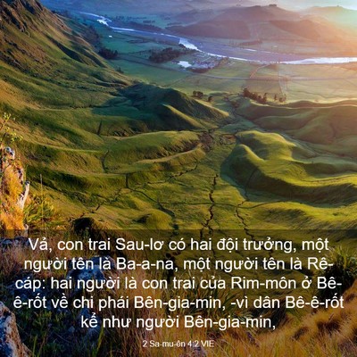 Picture 03 - 2 Sa-mu-ên 4:2 VIE - Vả, con trai Sau-lơ có hai đội trưởng, - Bible Verse Picture