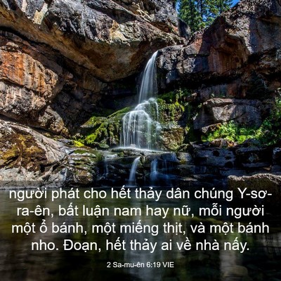 Picture 03 - 2 Sa-mu-ên 6:19 VIE - người phát cho hết thảy dân chúng - Bible Verse Picture