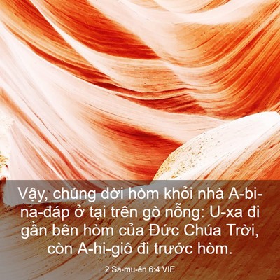 Picture 03 - 2 Sa-mu-ên 6:4 VIE - Vậy, chúng dời hòm khỏi nhà - Bible Verse Picture