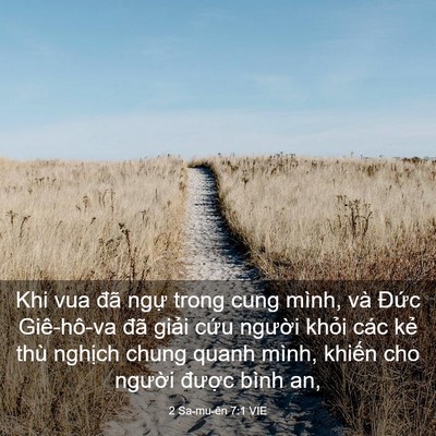 Picture 03 - 2 Sa-mu-ên 7:1 VIE - Khi vua đã ngự trong cung mình, và Đức - Bible Verse Picture