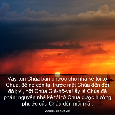 Picture 03 - 2 Sa-mu-ên 7:29 VIE - Vậy, xin Chúa ban phước cho nhà kẻ tôi - Bible Verse Picture