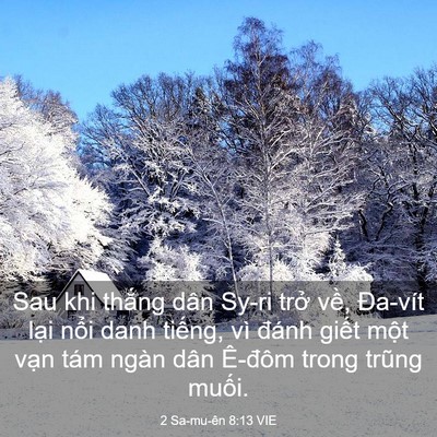Picture 03 - 2 Sa-mu-ên 8:13 VIE - Sau khi thắng dân Sy-ri trở về, Đa-vít - Bible Verse Picture