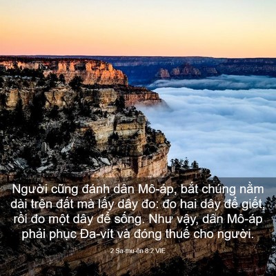 Picture 03 - 2 Sa-mu-ên 8:2 VIE - Người cũng đánh dân Mô-áp, bắt chúng - Bible Verse Picture