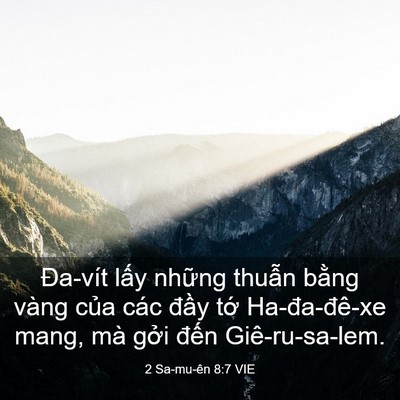 Picture 03 - 2 Sa-mu-ên 8:7 VIE - Đa-vít lấy những thuẫn bằng vàng của - Bible Verse Picture