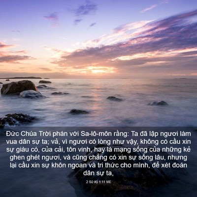 Picture 03 - 2 Sử Ký 1:11 VIE - Đức Chúa Trời phán với Sa-lô-môn - Bible Verse Picture