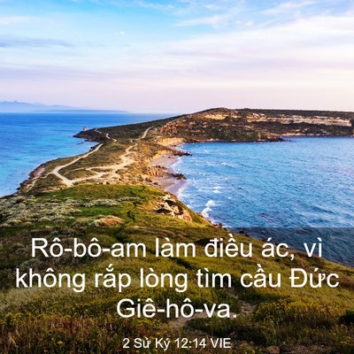 Picture 03 - 2 Sử Ký 12:14 VIE - Rô-bô-am làm điều ác, vì không rắp - Bible Verse Picture