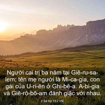 Picture 03 - 2 Sử Ký 13:2 VIE - Người cai trị ba năm tại Giê-ru-sa-lem; - Bible Verse Picture