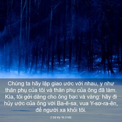 Picture 03 - 2 Sử Ký 16:3 VIE - Chúng ta hãy lập giao ước với nhau, y - Bible Verse Picture