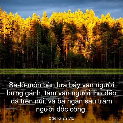 Picture 03 - 2 Sử Ký 2:2 VIE - Sa-lô-môn bèn lựa bảy vạn người bưng - Bible Verse Picture