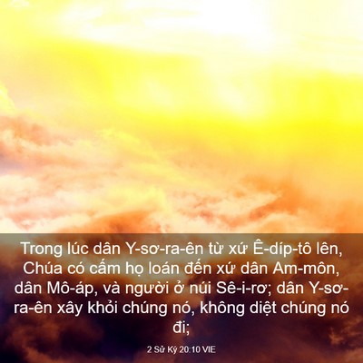 Picture 03 - 2 Sử Ký 20:10 VIE - Trong lúc dân Y-sơ-ra-ên từ xứ - Bible Verse Picture