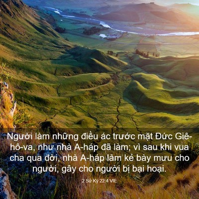 Picture 03 - 2 Sử Ký 22:4 VIE - Người làm những điều ác trước mặt - Bible Verse Picture