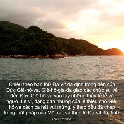 Picture 03 - 2 Sử Ký 23:18 VIE - Chiếu theo ban thứ Đa-vít đã định - Bible Verse Picture