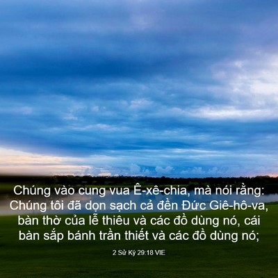 Picture 03 - 2 Sử Ký 29:18 VIE - Chúng vào cung vua Ê-xê-chia, mà nói - Bible Verse Picture